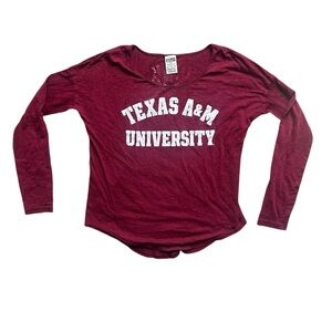 Victoria’s Secret PINK Texas A&M Long Sleeve Burnout Tee XS Aggies